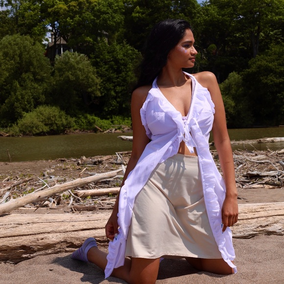 White Ruffle Dresses - Picture 2 of 5